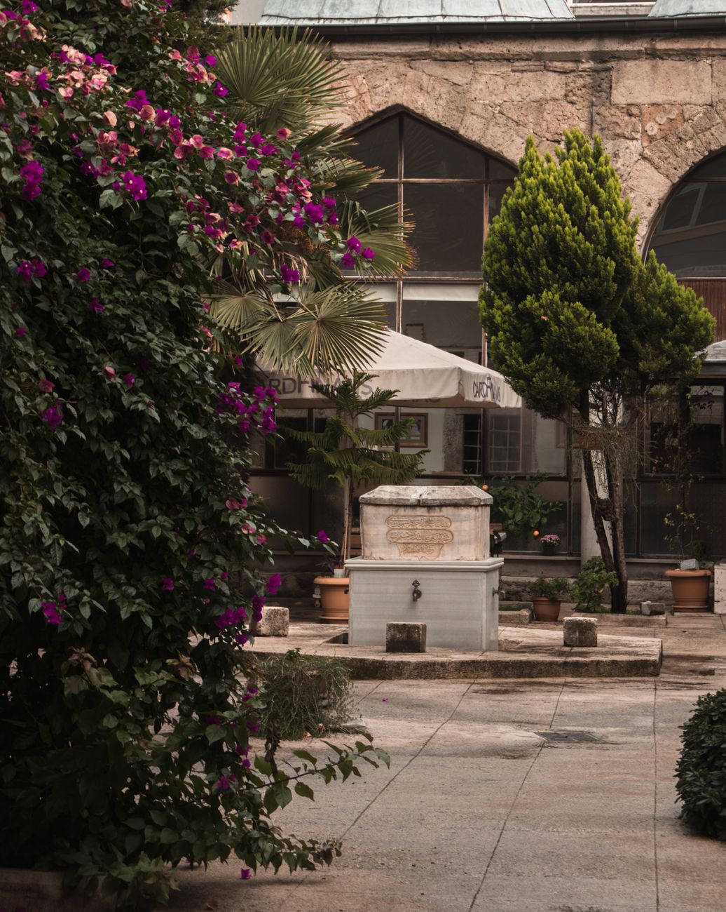 Exclusive traditional retreat courtyard